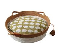 Xanorrg Cat Play Basket Bed Stylish Nest For Small Puppy Cartoon Kitten Mat Pet Scratch Resistant For Household Cotton Rope Cats with Ear