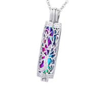 Xanorrg Collar Clásico con Contenedor De Cenizas Colgante Árbol Tallado Recuerdo Mascota Amada Almacenamiento Familiar Perdido Honrando La Memoria Collar Conmemorativo Metal Duradero