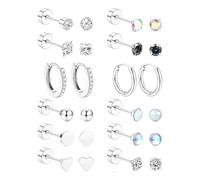 Xanorrg Conjunto De Aretes Y Clip Para Oreja Elegantes Joyería Cómoda Acero Inoxidable Conjunto Aretes Versátil Para Damas Modernas Y Cómodas