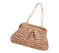 Xanorrg Contemporary Woven Shoulder Bag With Spacious Interior Fashionable Handbag Suitable For Beach Walks And Pool Parties Lightweight Straw Shoulder Bag