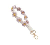 Xanorrg Creative Flower Key Chains Portable Braided Keyring Aesthetic Keychain Bag Pendant Holder For Women’s Accessories Braided Chain