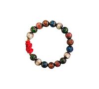 Xanorrg Exquisita Pulsera con Dijes De Animales Cadena Mano con Cuentas Vidrio Coloridas Accesorios Cuerda Mano Elegantes para Riqueza Y Fortuna Accesorio