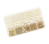 Xanorrg Fashionable Pearls Bracelet Accessories 15 Compartment Mixed Spacer Beads Practical Jewelry Making Starter Kits Gift For Friend and Family