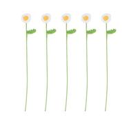 Xanorrg Flores De Ganchillo para Boda Navidad Valentín Día La Madre Manzanillas Artificiales Flores Punto Hechas A Mano Ceremonia Graduación 5 Uds.