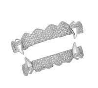 Xanorrg Juego De Dientes Colmillos Vampiro Para Fiestas Disfraces Accesorio Rol Cobre Ligero Opciones Doradas Y Plateadas Rol Kit Vampiros