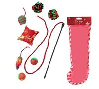 Xanorrg Juego De Juguetes Navideños para Mascotas Inteligencia Gatos Resistente A Mordeduras Seguras Momentos Juego Interactivos con Surtido Juguetes Mascotas