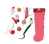 Xanorrg Juego De Juguetes Navideños para Mascotas Inteligencia Gatos Resistente A Mordeduras Seguras Momentos Juego Interactivos con Surtido Juguetes Mascotas