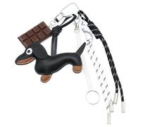 Xanorrg Llaveros De Perro Salchicha Chocolate Llavero PU Para Bolsa Decoración Trasera Pu Chocolate Perro Salchicha Precioso