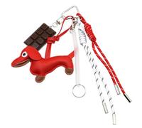 Xanorrg Llaveros De Perro Salchicha Chocolate Llavero PU Para Bolsa Decoración Trasera Pu Chocolate Perro Salchicha Precioso