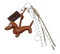 Xanorrg Llaveros De Perro Salchicha Chocolate Llavero PU Para Bolsa Decoración Trasera Pu Chocolate Perro Salchicha Precioso