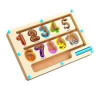 Xanorrg Magnetic Color Sorting Game Educational Wooden Magnetic Number Mazes Game For Children Sensory Play Toy Enduring Tracing Number Maze Counting Board