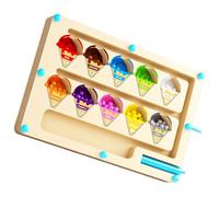 Xanorrg Magnetic Color Sorting Game Educational Wooden Magnetic Number Mazes Game For Children Sensory Play Toy Enduring Tracing Number Maze Counting Board