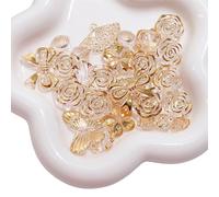 Xanorrg Multipurpose Sturdy Acrylics Beads with Gold Craft Supplies For Bracelets Necklaces and Earrings Making Tool Set Beaded Jewelry Components