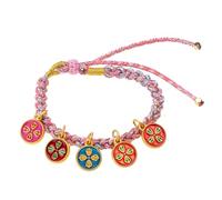 Xanorrg Pulsera Tibetana Hecha A Mano Brazalete Colorido del Dios De La Riqueza Vías Cadena Pulsera Cuerda Ajustable para Mujeres Y Niñas Buscadores Buena Suerte Y Riqueza