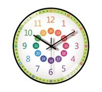 Xanorrg Reloj De Pared Dibujos Animados para Niños 8 Pulgadas Enseñanza La Herramienta Educación Temprana con Movimiento Tranquilo La Gestión del Uso Doméstico