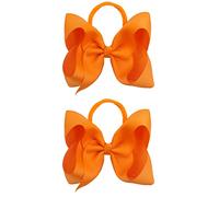 Xansema 2 diademas elásticas de 6 pulgadas para bebés y niñas, accesorios para el pelo para niñas pequeñas (naranja)