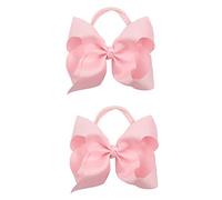 Xansema 2 diademas elásticas de 6 pulgadas para bebés y niñas, accesorios para el pelo para niñas pequeñas (rosa)