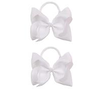 Xansema 2 diademas elásticas de 6 pulgadas para bebés y niñas, accesorios para el pelo para niñas pequeñas (blanco)