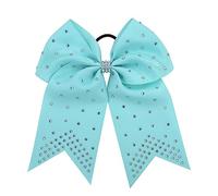 Xansema Lazos elásticos para el pelo con diamantes de imitación de 7 pulgadas, lazo grande para animadora, coleta, para mujeres, niñas, niños y adolescentes (verde)