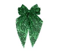 Xansema Lazos grandes con purpurina para el cabello para mujeres y niñas, con lentejuelas, grandes y largos, accesorios para el cabello (verde)