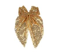 Xansema Lazos grandes con purpurina para el cabello para mujeres y niñas, con lentejuelas, grandes y largos, accesorios para el cabello (dorado)