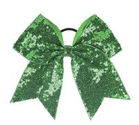 Xansema Lazos para el pelo con lentejuelas para mujeres, niñas, adolescentes, lazo elástico para el pelo, lazo grande, soporte para cola de caballo (verde)