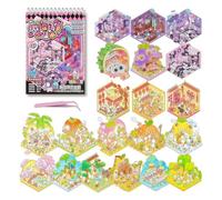 Xanthelle 3D Stickers, DIY 3D Pegatinas Escena & Halloween Mini Casa Pegatina Set, Festivales Chinos Estilo Micro Terror, Terapia de Pegatinas para Alivio del Estrés