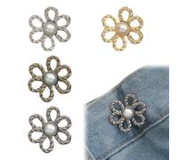 Xanthelle Ajustadores de Cintura, 4 Set Clips de Cinturón para Ajustar, Botones Florales para Jeans Sueltos, Clips para Ajustar la Cintura, Ajustador de Cintura para Damas