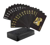 Xanthelle Barajas de Cartas Negras, Cartas de Póker Impermeables, Juego de Cartas, Baraja de Plástico, Black Jack y Romme, Canasta, Set de Cartas de Magia