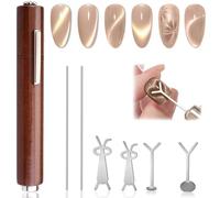 Xanthelle Cat Eye Magnet Accesorios de Uñas, Set de Nailart de 7 piezas para Uñas Cat Eye, Estilo Magnético con Lápiz de Imán, Accesorios para Diseño de Uñas y Salón de Uñas