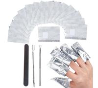 Xanthelle envolturas para quitaesmalte, 100 almohadillas removedoras para esmalte UV y Shellac con herramienta para cutículas y lima para uñas