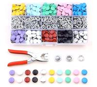 Xanthelle Juego de broches, 803 piezas con alicates en 10 colores, broches de metal para coser y broches a presión para ropa, manualidades y trabajo artesanal