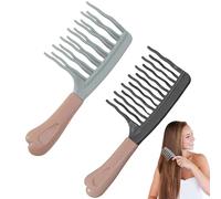 Xanthelle peine para rizos, paquete de 2 peines de dientes anchos para rizos, peine de dientes anchos y peine para mechones, peine desenredante y estilizador para rizos naturales, viaje para mujeres