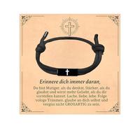 Xanthelle pulsera de cruz, pulsera de cruz negra para chicos & regalo de confirmación, pulsera de bautizo religiosa para hijo, confirmación, cumpleaños