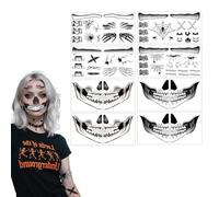 Xanthelle Tattoo Halloween, set de maquillaje facial de 8 piezas, adhesivos para adultos y niños como maquillaje y accesorios de cicatrices para Halloween