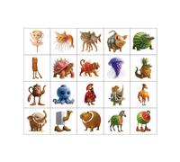 Xanthelle Tatuajes Temporales, 20 Pegatinas Hipoalergénicas, Pegatinas Corporales Diseño Italian Brainrot para Fiestas, Eventos y Festivales