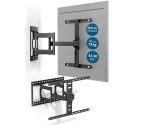 Xantron Slim Fit SLIMLINE-466US - Soporte de pared para TV (orientable, incluye accesorios, solo 27 mm de distancia a la pared, 43-90 pulgadas y VESA hasta 600 × 400, soporte ultra delgado para