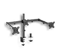 Xantron Soporte 3 Monitores 13-27 Pulgadas Altura Ajustable, ECO-E03 | Brazos articulados dobles inclinables y giratorios, abrazadera de mesa, canal de cables, 7 kg por brazo
