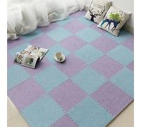 XAoSCd 100 Piezas De Baldosas De Rompecabezas De Espuma Antideslizantes, Tapete Entrelazado, Suave, Absorción De Impactos, con Borde, Alfombras De Área, 12 X 12 Pulgadas (Azul + Morado)