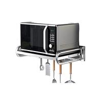 XAoSCd 304 Stainless Steel Microwave Oven Storage Shelf No Drill Wall Mounted Rack Kitchen Heavy Duty Shelving Unit Color A Space Saving Design,A-80cm