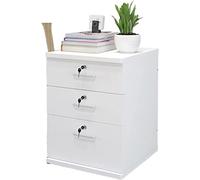 XAoSCd Archivador De Madera Engrosada, Gabinete De Pared/Gabinete De Almacenamiento Móvil De Oficina, Tres Cajones, Archivador Blanco (D)(D)