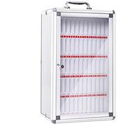 XAoSCd Armario De Pared De Aleación De Aluminio para Guardar Teléfonos Móviles, Carpetas De Bolsillo, con Asa Y Cerradura De Seguridad, para Aulas Y Oficinas.,Onecolor-60 Slots