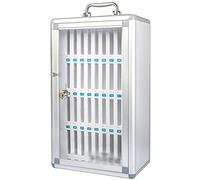 XAoSCd Armario De Pared Transparente para Guardar Teléfonos Móviles, De Aleación De Aluminio, con Asa Y Cerradura De Seguridad, para Oficinas, Empresas De Alquiler De Coches, E,Silver-36