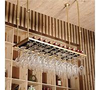 XAoSCd Botelleros para Vino, Soporte para Botellas De Vino Tipo Techo, Estantes para Copas De Vino Colgantes, Estante para Copas, Estantes De Exhibición para Almacenamiento De Vin,Gold-120x35cm