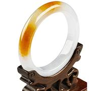 XAoSCd Brazalete De Jade Natural Para Mujer, Brazaletes De Jadeíta De Color Amarillo Hielo Auténtico, Regalo Para Madre (56 Mm)