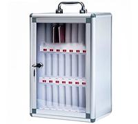 XAoSCd Caja De Seguridad para Teléfono Celular, Almacenamiento De Oficina, Carpeta De Bolsillo, Gabinete para Teléfono, Caja De Almacenamiento, Gabinete para Soporte De Teléfon,Silver-24Slots