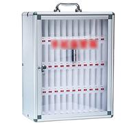 XAoSCd Caja De Seguridad para Teléfono Celular, Almacenamiento De Oficina, Carpeta De Bolsillo, Gabinete para Teléfono, Caja De Almacenamiento, Gabinete para Soporte De Teléfon,Silver-48Slots