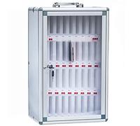 XAoSCd Caja De Seguridad para Teléfono Celular, Almacenamiento De Oficina, Carpeta De Bolsillo, Gabinete para Teléfono, Caja De Almacenamiento, Gabinete para Soporte De Teléfon,Silver-36Slots