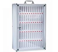 XAoSCd Caja De Seguridad para Teléfono Celular, Almacenamiento De Oficina, Carpeta De Bolsillo, Gabinete para Teléfono, Caja De Almacenamiento, Gabinete para Soporte De Teléfon,Silver-60Slots