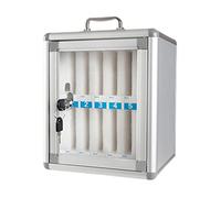 XAoSCd Caja De Seguridad para Teléfono Móvil con 12 Ranuras, De Aleación De Aluminio, con Cerradura, para Montaje En Pared O Escritorio,Silver-12